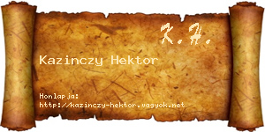 Kazinczy Hektor névjegykártya